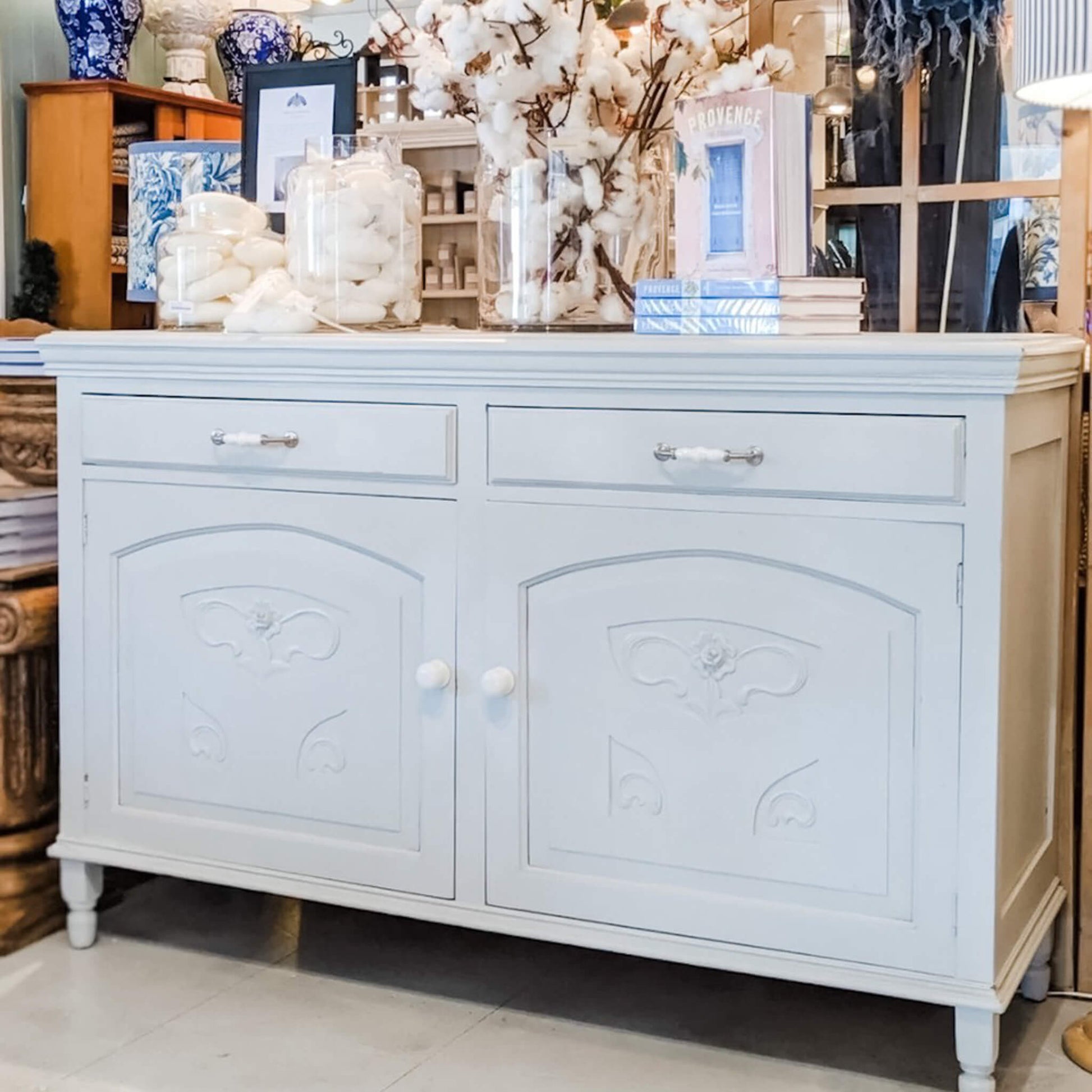 Vintage cupboard painted Blake & Taylor Dove Grey Chalk Furniture Paint