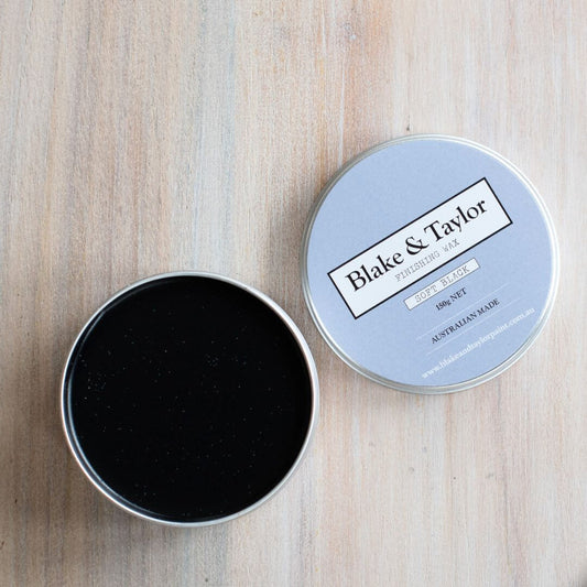 Blake & Taylor Chalk Furniture Paint Black Wax with lid off