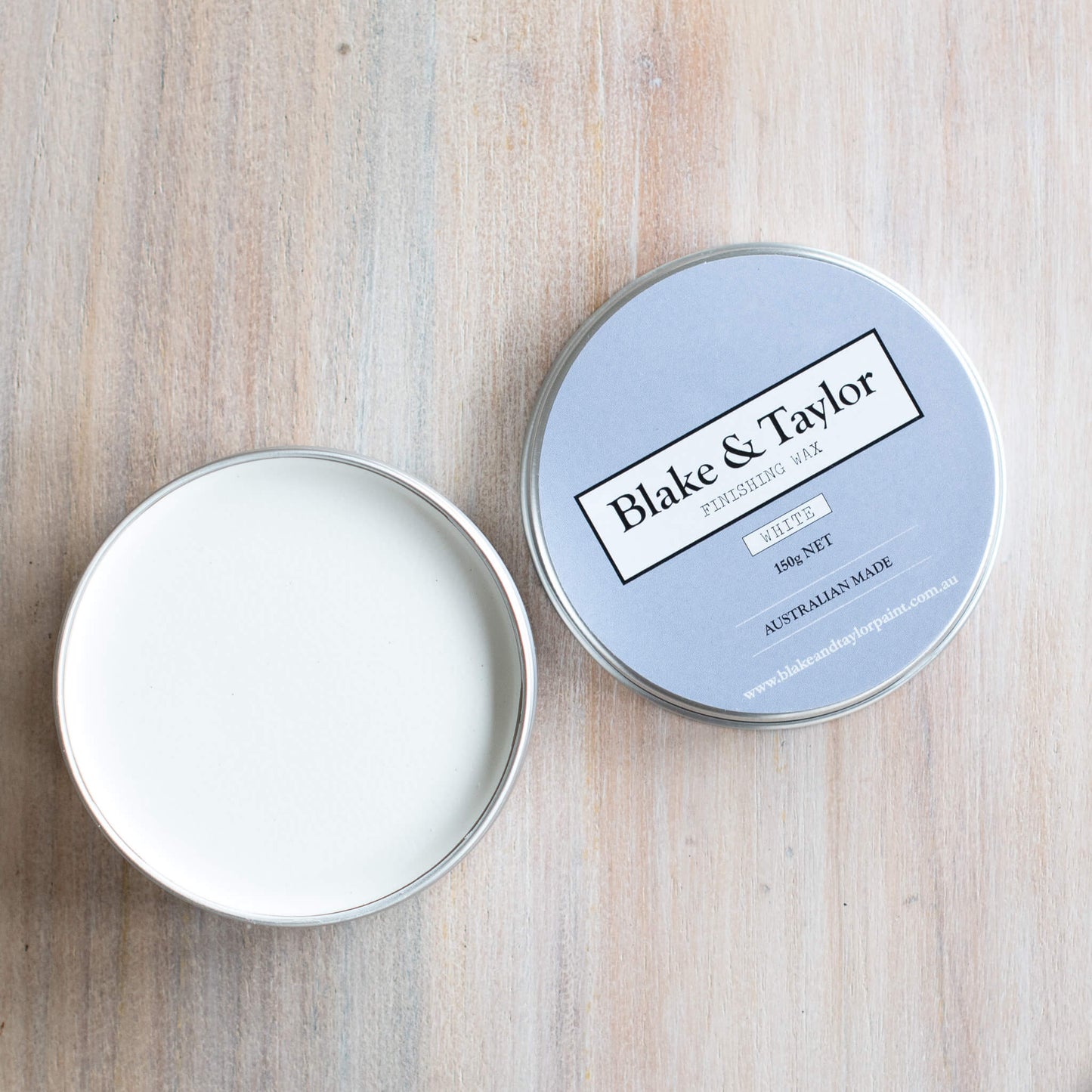 Blake & Taylor Chalk Furniture Paint White Wax with lid off