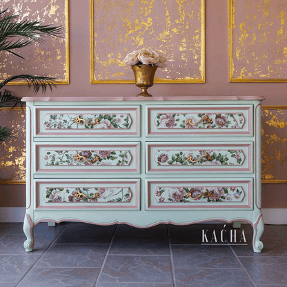 set of drawers with Furniture Transfer with roses