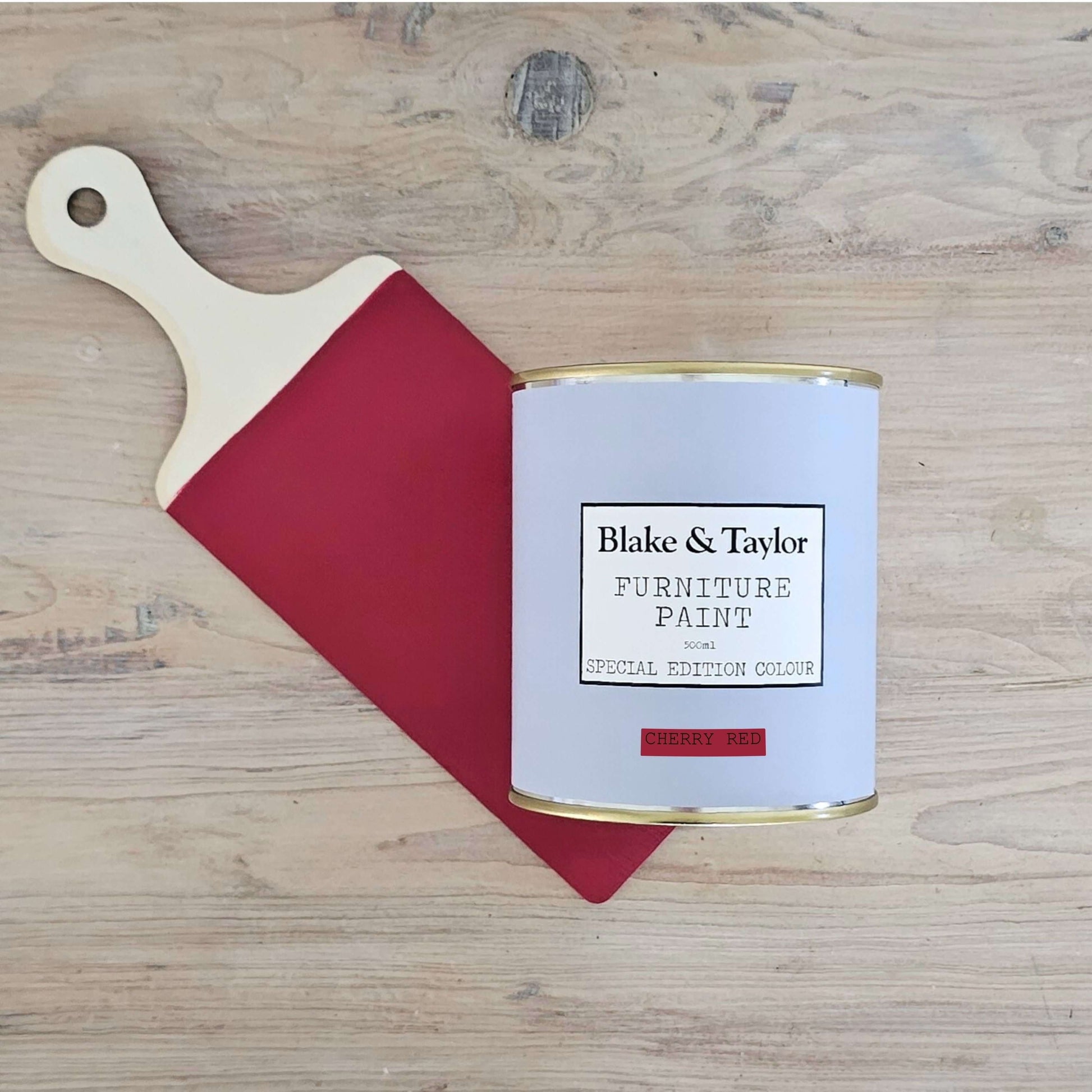 Tin of 500ml Cherry Red Chalk Furniture Paint by Blake & Taylor