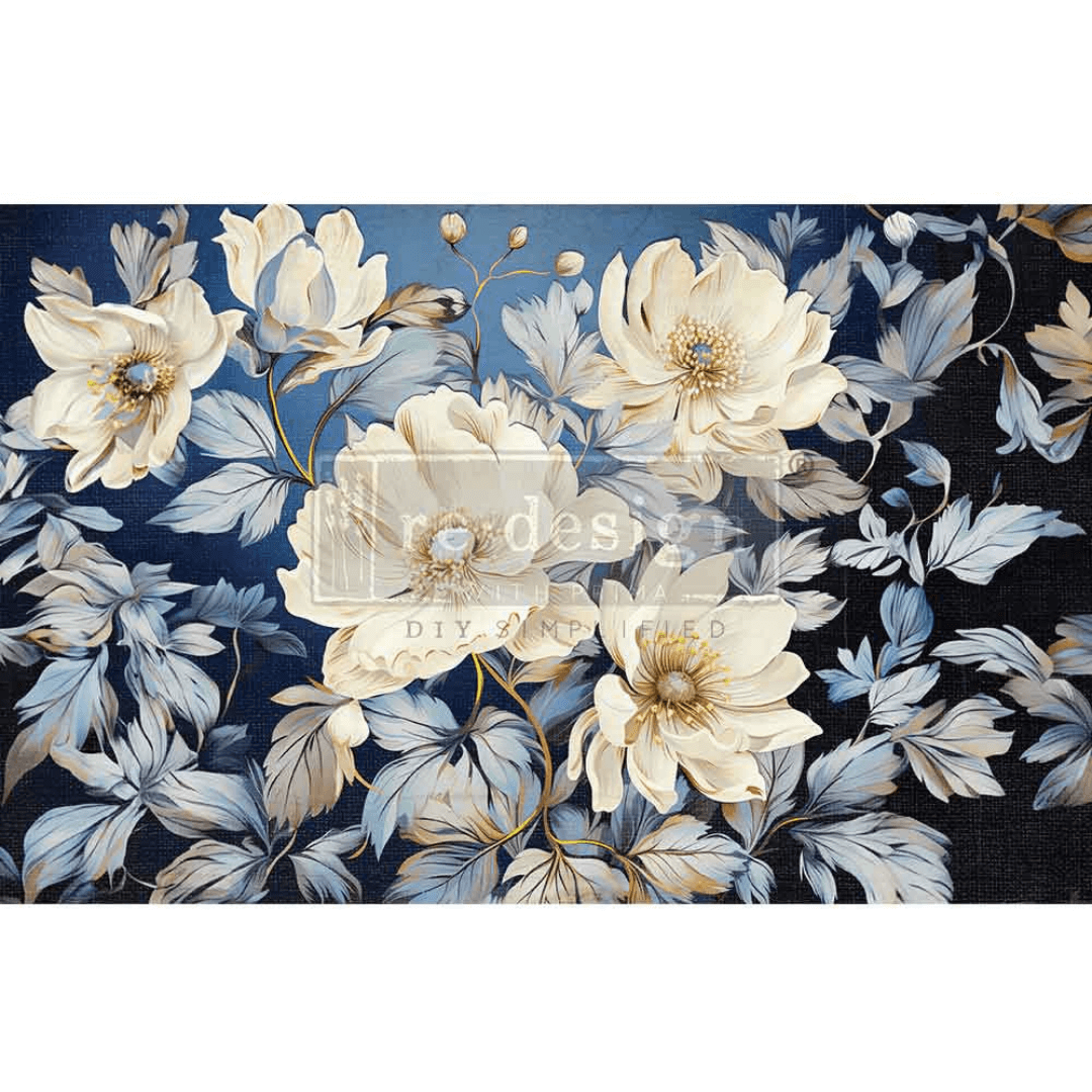 Cerulean Blooms Decoupage Tissue - Blake & Taylor Chalk Furniture Paint