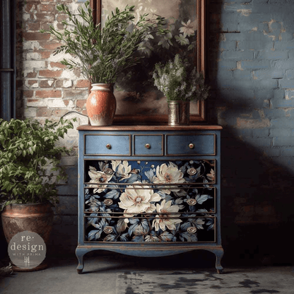 Cerulean Blooms Decoupage Tissue - Blake & Taylor Chalk Furniture Paint