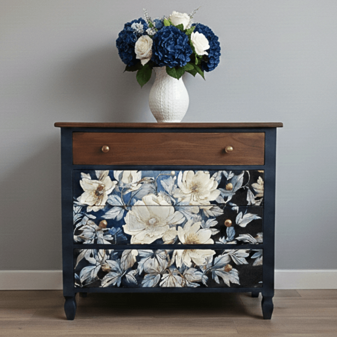 Cerulean Blooms Decoupage Tissue - Blake & Taylor Chalk Furniture Paint