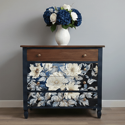 Cerulean Blooms Decoupage Tissue - Blake & Taylor Chalk Furniture Paint