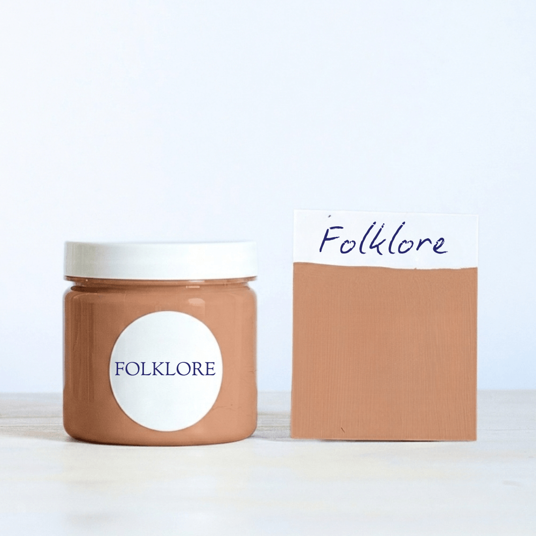 paint pot of Floklore colour and swatch