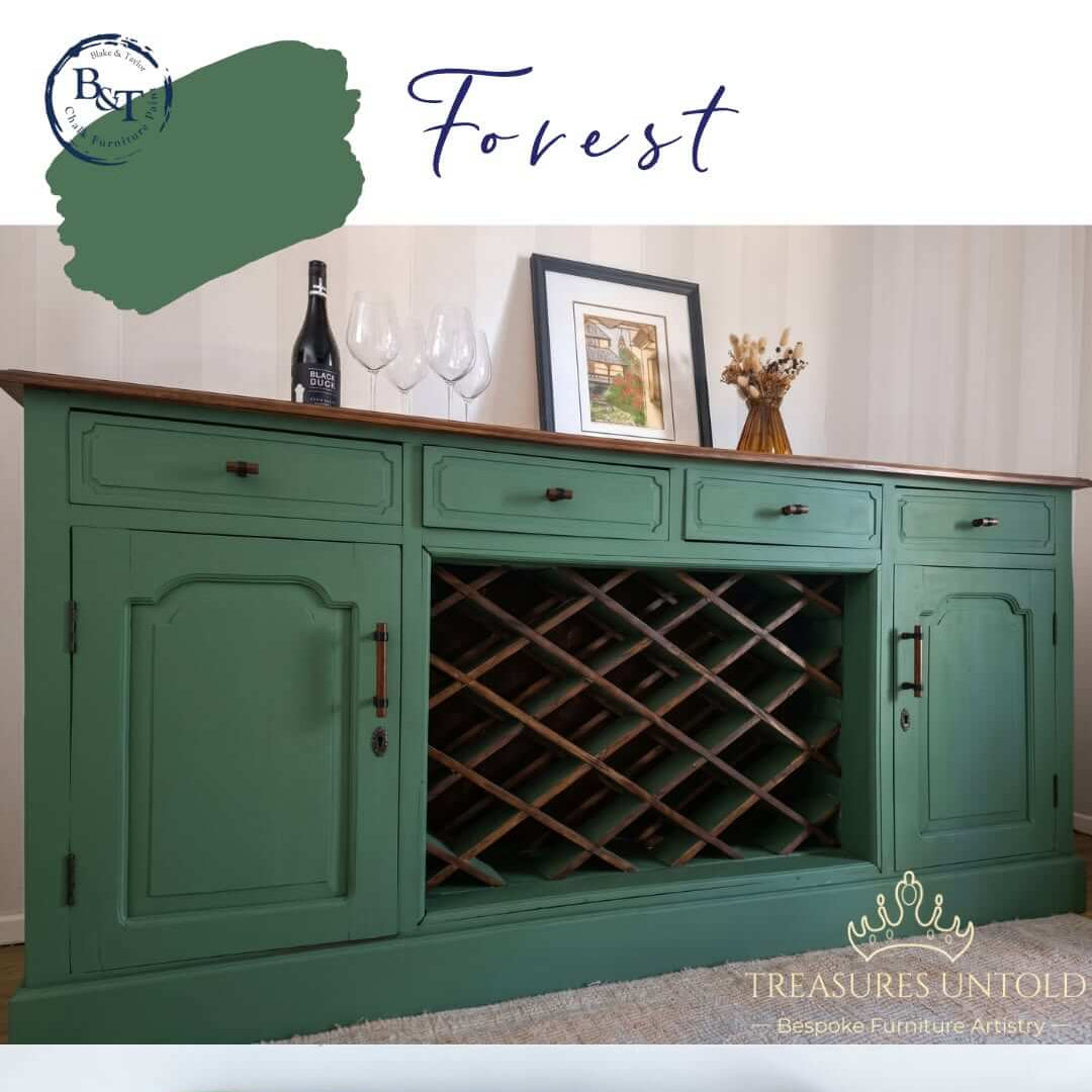 Cabinet painted with Blake & Taylor Furniture Paint, colour Forest