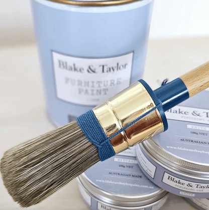 Round Natural Bristle Brush Medium - Blake & Taylor Chalk Furniture Paint