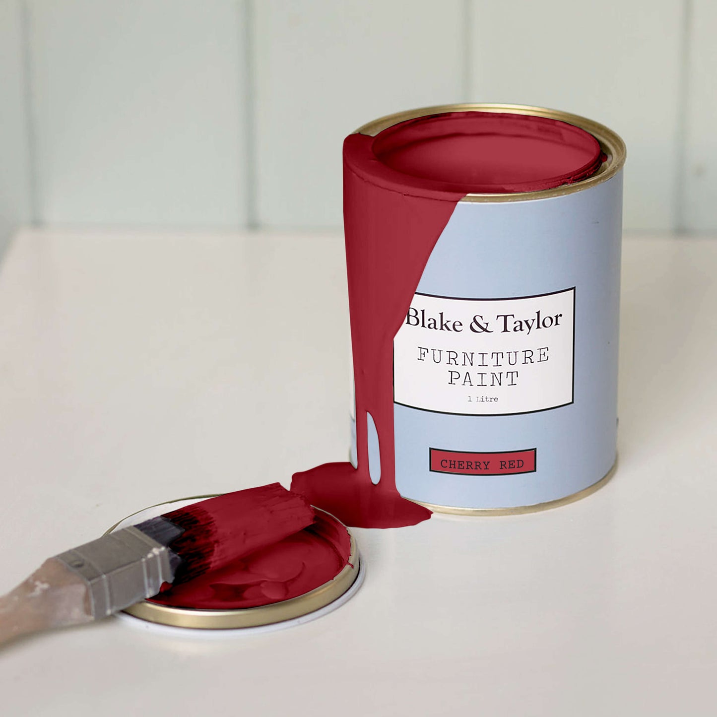 1 litre tin of cherry red chalk paint by Blake & Taylor