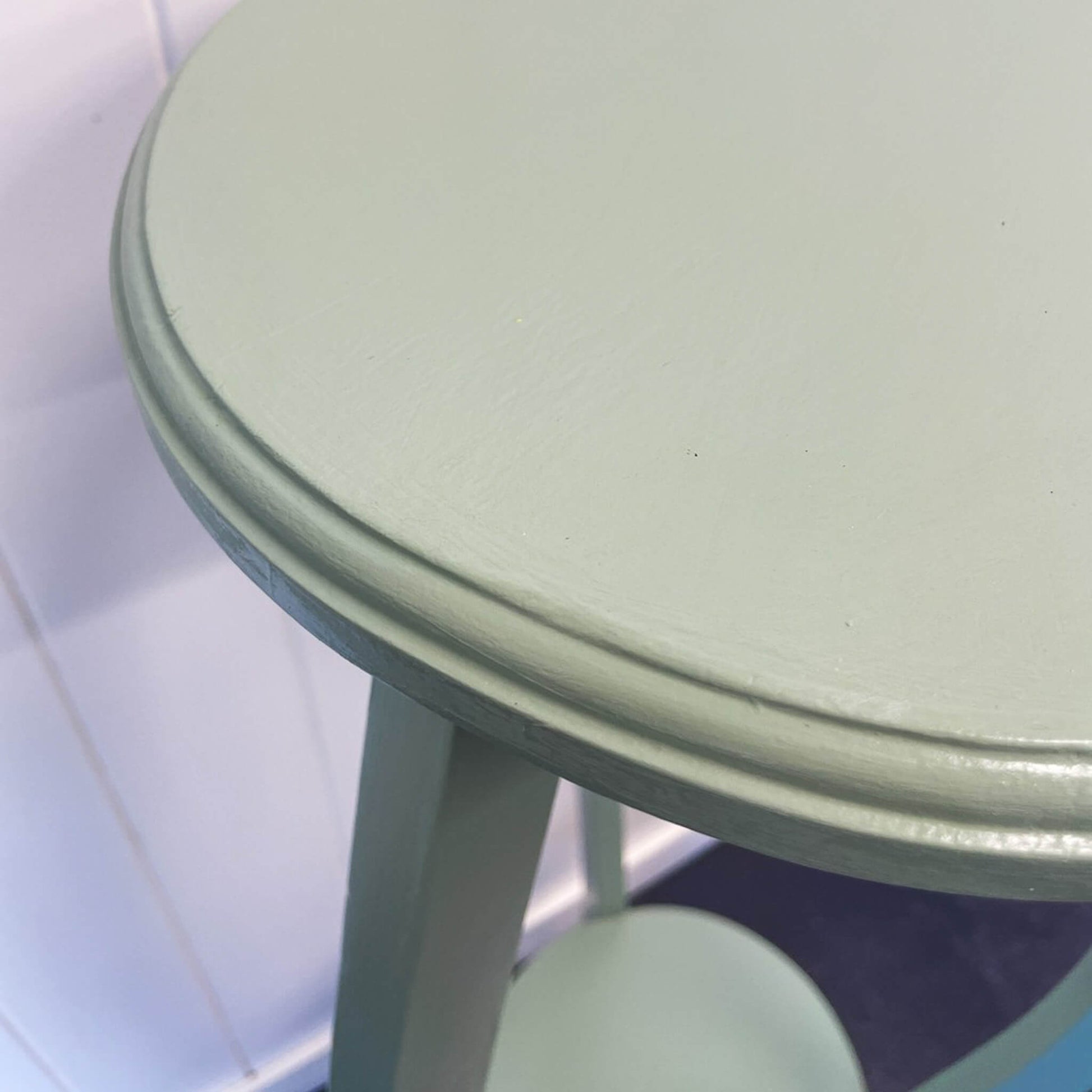 Timber stool painted Kettle Green using Blake & Taylor Chalk Furniture Paint