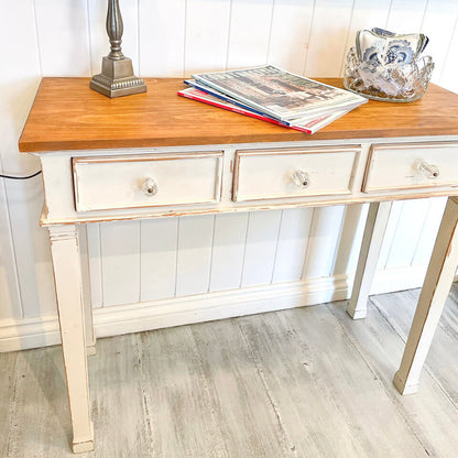 Vintage console table Aged White Blake & Taylor Chalk Furniture Paint