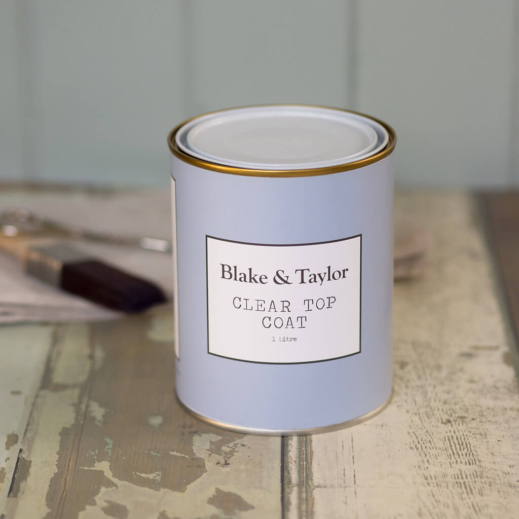 1 litre tin of Blake & Taylor Paint Clear Top Coat