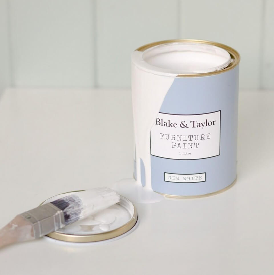 1 litre tin of Blake & Taylor New White Chalk Furniture Paint