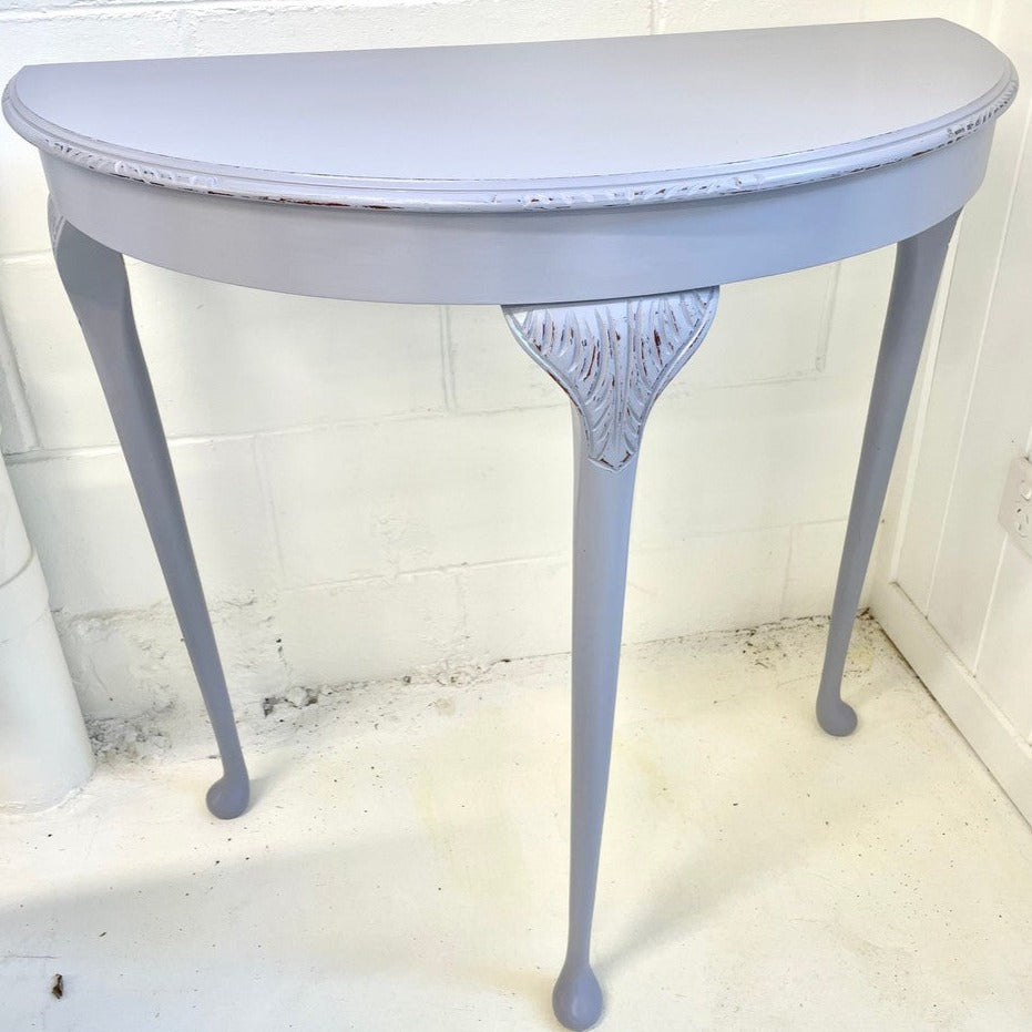 Vintage half moon table painted with Blake & Taylor Toulouse Chalk Furniture Paint